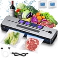 thumbnail image 1 of Food Vacuum Sealer Machine 90KPA 130W with Built-in Cutter, LED Digital display, 6 Food Sealer Modes for Food Storage with 20Pcs Seal Bags Kit, 1 of 12