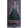 thumbnail image 2 of Bimba Robe Anarkali Fleurie Bleu Sarcelle Foncé pour Femmes Kurti Imprimé Ethnique Indien Longue Kurta Robe de Soirée Grande, 2 of 6