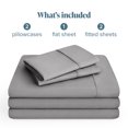 thumbnail image 2 of Bare Home Premium 1800 Collection Ensemble de Draps 5 Pcs, Grand Très Divisé, Gris Pâle, 2 of 10