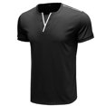 thumbnail image 2 of XZNGL Button Up Shirt men Short-Sleeve Beefy Muscle Basic Solid Pure Color Blouse Tee Shirt Top Button Up Shirts for Men V Neck Shirts for Men Mens V Neck Tee Shirts Beefy Tee Shirts for Men, 2 of 5