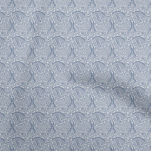 oneOone Velvet White Fabric Paisley Craft Projects Decor Fabric Printed By The Yard 58 Inch Wide