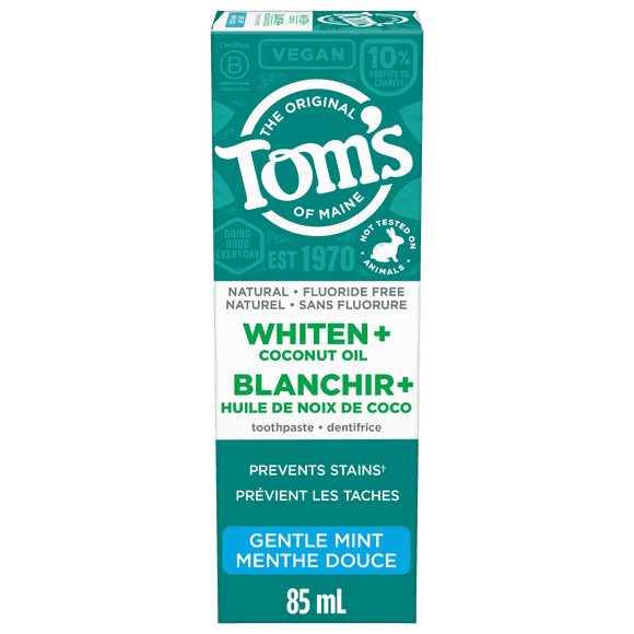 Tom’s of Maine Dentifrice sans Fluorure, à l’Huile de Coco, 113 G