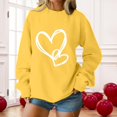 thumbnail image 2 of SOMOWI Chandails de la Saint-Valentin pour Femmes Sans Capuche Col Rond Manches Longues Décontracté Chandail Doux Tricot Jaune Hauts d'Automne TG, 2 of 4