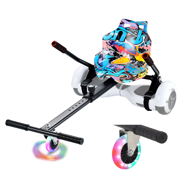 BIIST Accessoire de Kart pour Hoverboard avec Roue Lumineuse Siège de Hoverboard Accessoire de Hoverboard pour Tous les Âges Accessoire Universel de Kart pour Hoverboard pour Kart de Hoverboard Ajustable pour la Plupart des Hoverboards