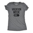 thumbnail image 1 of Womens Vacation Mode On T Shirt Funny Spring Break Tee (Dark Heather Grey) - M, 1 of 3