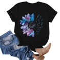 thumbnail image 2 of WEIYLL T-Shirt Femme Imprimé Lettre Manches Courtes Col Rond Noir Tailles TG, 2 of 4