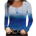thumbnail image 1 of CEHVOM Chemises Aguichant Slim pour Femmes Boutons Décontractés Imprimés Manches Longues Col Rond Blouses Tops, 1 of 5