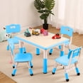 thumbnail image 2 of Kids Table and Chairs Set, Height Adjustable Desk With 4 Seats for Ages 2-10,Arts & Crafts Table,Graffiti Desktop, Non-Slip Legs, Max 300lbs, Children Multi-Activity Table for Classrooms,Daycares,Home, 2 of 7