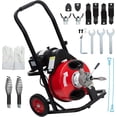 thumbnail image 4 of AKDSteel Professional Electric Drain Snake, 75ft x 1/2" Cleaning Machine with 370W Motor, Portable Sewer Auger with 8 Cutters & Air-Activated Foot Switch, for 1"–4" Pipes, Sinks, Toilets, Showers, 4 of 7