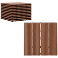 thumbnail image 1 of Outsunny 11 Pcs 12" x 12" Plastic Interlocking Deck Tiles for Patio, Brown, 1 of 10
