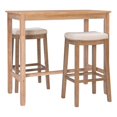 thumbnail image 1 of Bowery Hill 3-PieceTransitional Wood & Fabric Bar Dining Set in Natural Brown, 1 of 5