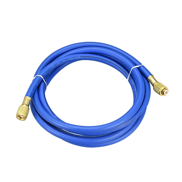 Unique Bargains Tuyau de Réfrigération 3,0 m 1/4 SAE, Connecteur à Filetage, 600 Psi, Tuyau de Chargement, Bleu