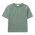 thumbnail image 2 of MIASHUI Boys Summer Tracksuit Outfits Solid Color Short Sleeve Shirts Shorts Outfits,Army Green,8-9 Years, 2 of 9