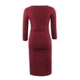 thumbnail image 5 of TIMIFIS Robe Moulante de Maternité pour Femme, Froncée sur le Côté, Manches 3/4, Robe pour Usage Quotidien, Été, Décontractée, Unie, Mini - Printemps/été, 5 of 5