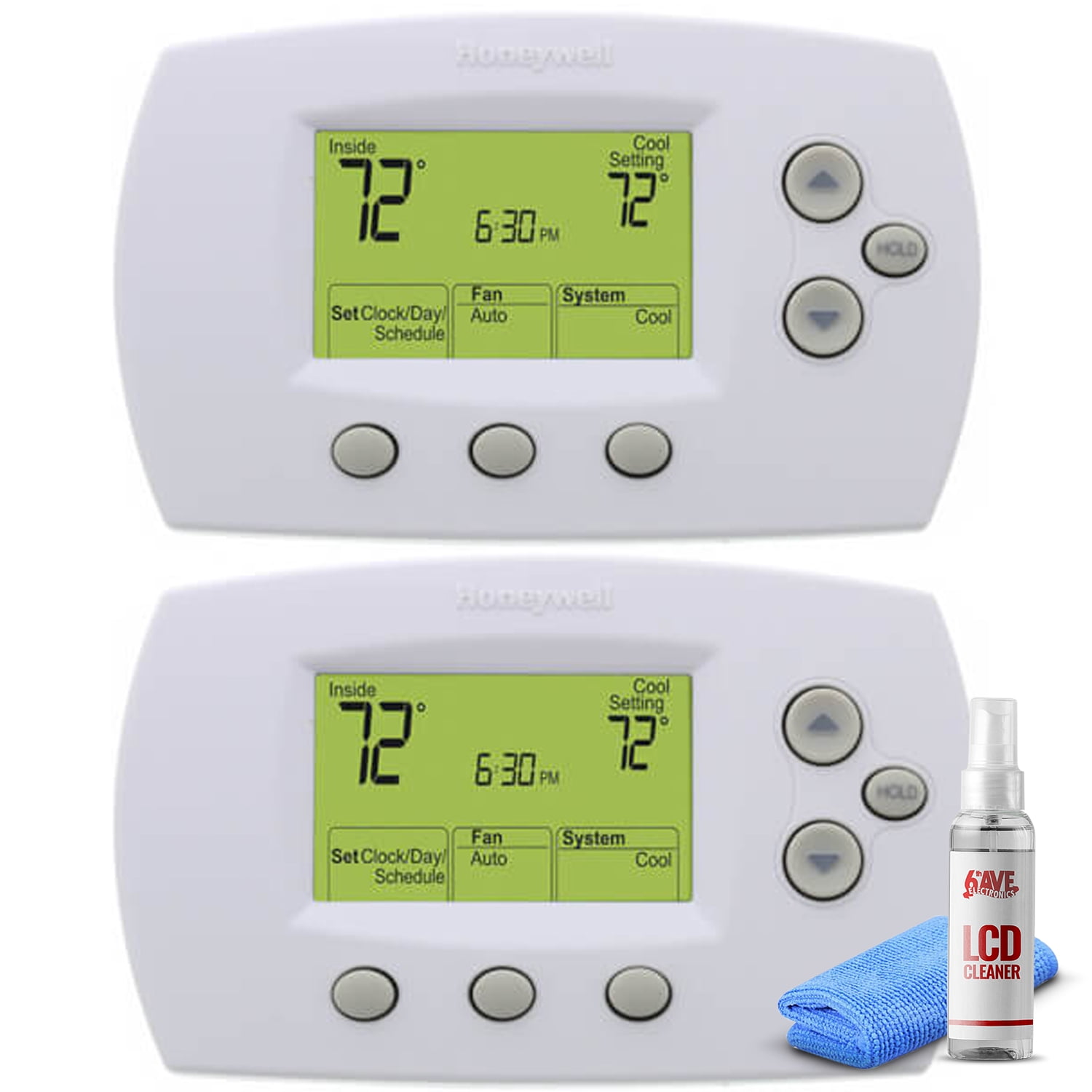 2-Pack Honeywell TH6220 FocusPro 6000 5-1-1 Programmable Heat Pump