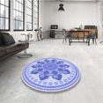 thumbnail image 4 of Ahgly Tapis d'Intérieur Lavable en Machine Carré Transitionnel Bleu Ardoise Clair, 3 Pieds Carré, 4 of 7