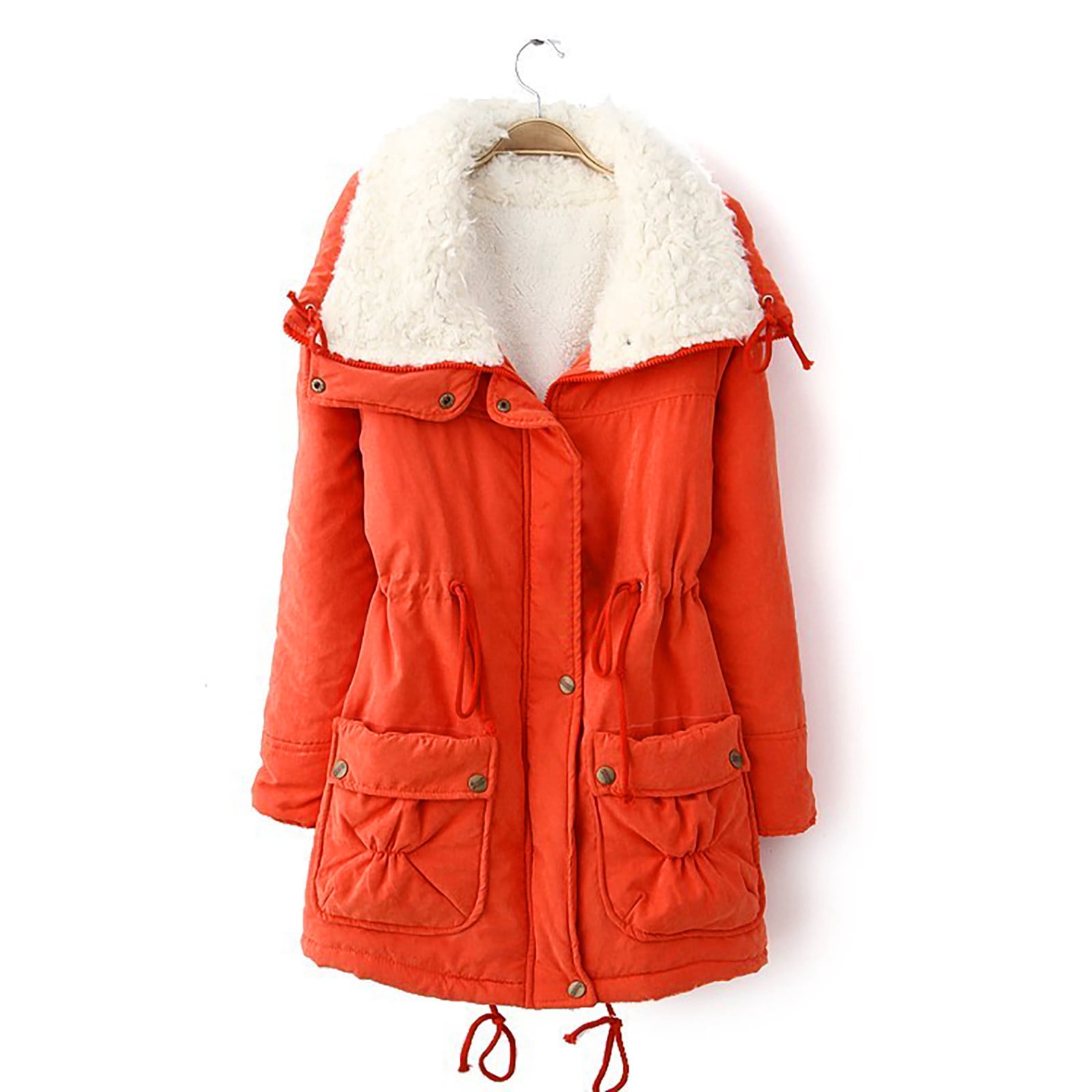 Aboser Womens Winter Coats 2024 Trendy Lapel Parkas Sherpa Fleece Lined Jackets Casual Solid Warm Quilted Jacket Thick Anorak with Pockets