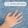 thumbnail image 3 of Hitime Soft Chenille Bath Rug Mat 16x24 Quick Dry Machine Washable Bathroom Runner - Ultra Absorbent Non-Slip Backing - Light Blue, 3 of 10