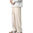 thumbnail image 1 of LOVZFMLL Men's Pants Men's Fashion Drawstring Elastic Waist Solid Color Casual Jogger Length Pants, 1 of 1