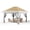 Khaki+Dark Khaki, variant on Cherish 12x12 Pop Up Gazebo Outdoor Canopy Tent, Outdoor Gazebo with 4 Sandbags, Double Tiers & Mesh Netting for Lawn, Garden, Backyard & Patio Furniture