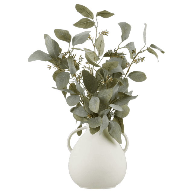 Bouclair Green Artificial Eucalyptus Plant in Ceramic Pot