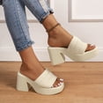 thumbnail image 4 of LSLJS Pantoufles pour Femmes Confortables à Bout Ouvert Platform High Heel Sandales à Enfiler Chaussures Bouche de Poisson Épaisses Pantoufles Heel High Heel, 4 of 5