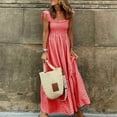 thumbnail image 2 of TopLLC Robe d'Été Mode Femmes Été Décontractée Imprimé Col Carré Camis Sans Manches Gilet Longue Robe Grande Taille Robes, Robe de Plage, 2 of 6