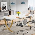 thumbnail image 3 of Tribesigns Conference Table, 63" Large Office Desk, Rectangular Meeting Room Table, Modern Executive Desk Business Furniture for Home Office, Conference Room, 3 of 8