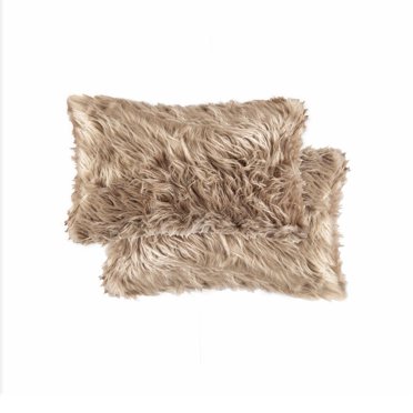 BELTON FAUX FUR PILLOW 12"X20" 2-PACK