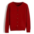 thumbnail image 4 of Cardigan pour Femmes Chandail Classique Chandail pour Femmes Col Ras du Cou à Boutons Cardigan à Manches Courtes Tricoté Ouvert à l'Avant, 4 of 4
