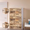 thumbnail image 1 of Intexca Shoe Box with Magnetic Door, 8-Tier Portable Storage Organizer (16 Mid Grids - Brown Door), 1 of 5