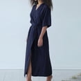thumbnail image 1 of Aqestyerly Robe de Chambre en Lin pour Femme, Style à Lacets, Longue Robe Cardigan Décontractée HWRETIE HWRETIE, 1 of 6