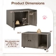 thumbnail image 3 of Costway Wooden Cat Litter Box Enclosure, Hidden Litter Box Furniture with Scratching Board Oak, 3 of 10