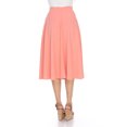 thumbnail image 4 of White Mark Jupe Midi Évasée pour Femme, Corail, TG, 4 of 6