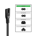 thumbnail image 3 of 5ft AC Power Cord Cable For Korg PA600 PA600QT Professional Keyboard 2-Prong, 3 of 5