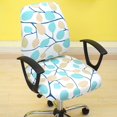 thumbnail image 2 of Split Office Chair Covers Stretch Computer Rotating Chair Slipcover Style B White-Leaves 2, 2 of 6