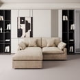 thumbnail image 2 of The Magic Home Cloud Modular L-Shaped Linen Sectional Sofa with Ottoman, Khaki, 2 of 15