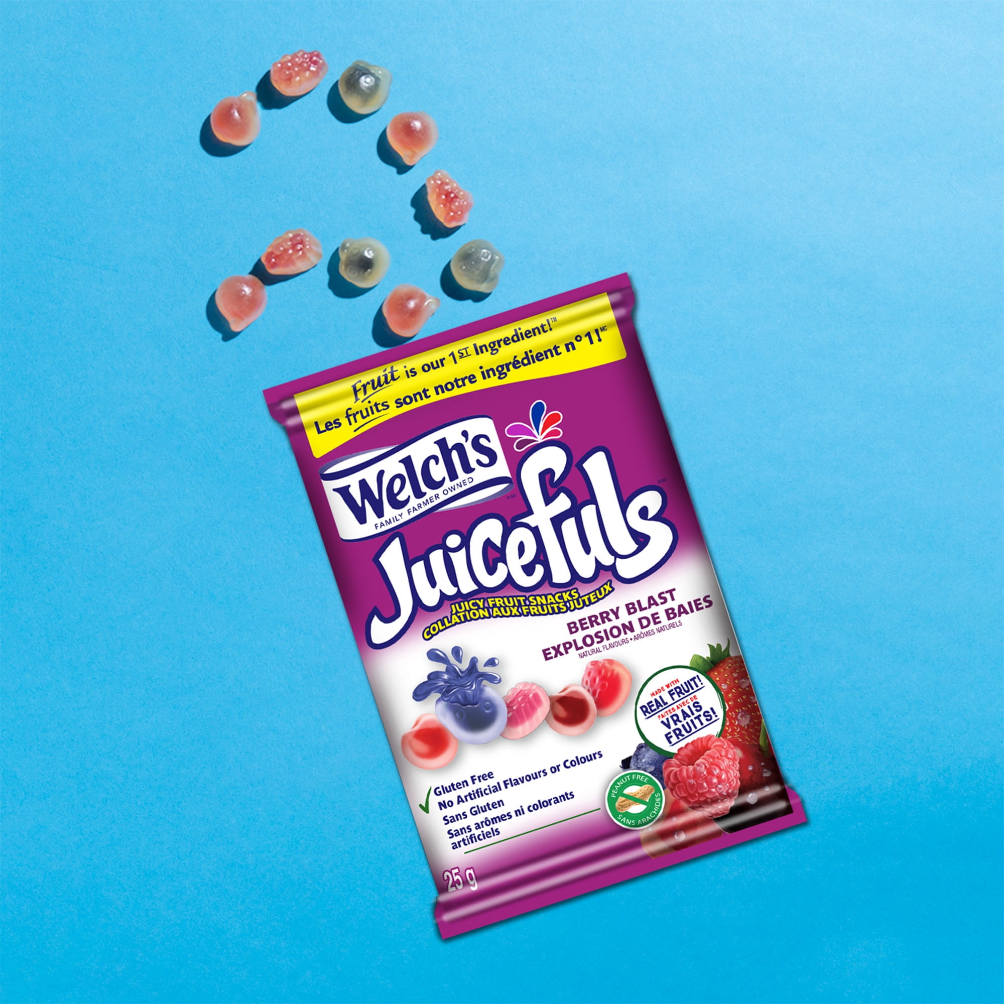 Welch's Collations aux Fruits, Explosion de Baies, Boîte de Collations de 6 Sachets, Collations Sans Gluten