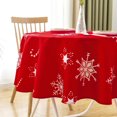 thumbnail image 1 of Christmas Decorations Table Cloth Round 60 Inch Red White Tablecloth - Snowflake Printed Waterproof Tablecloth Decorative for Holiday Party Dinner, 1 of 6