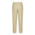 thumbnail image 4 of FAIWAD Men's Linen Capri Pants Elastic Waist Lightweight Straight Pants Loose Drawstring Casual Trousers, 4 of 5