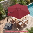 thumbnail image 4 of Costway Parasol Déporté de Patio 10 Pi avec Rotation à 360°, Évent, Base en Croix Incluse Bordeaux, 4 of 10