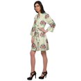 thumbnail image 3 of Moomaya Short Robe For Women Plus Size Printed Cotton Robe Lightweight Nightwear, 3 of 5