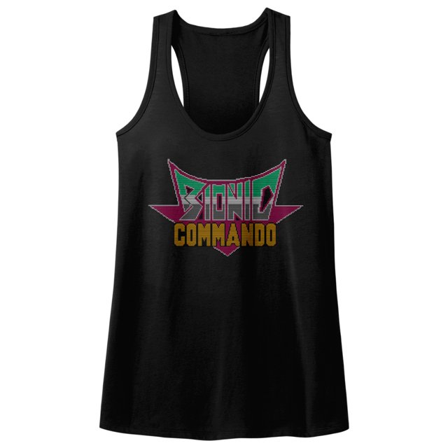 Bionic Commando Arcade Video Game Mechanical Robot Pixel Logo Women Tank Top Tee