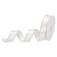 thumbnail image 1 of Unique Bargains 1 Inch 50 Yard Wide Satin Ribbon with Gold Edges Grosgrain Fabric Ribbon for Gift Wrapping, White, 1 of 7