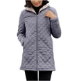 thumbnail image 1 of FAIWAD Women's Winter Coats Hooded Fleece Padded Zip Jackets Long Warm Slim Solid Color Overcoat, 1 of 4