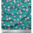 thumbnail image 1 of Soimoi polyester Crepe Fabric Leaves & Rose Floral Printed Fabric 1 Yard 42 Inch Wide, 1 of 3