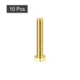 thumbnail image 3 of Unique Bargains Brass Hex Bolts, M5x30mm 10 Pack Fully Thread Grade 4.8 Machine Screws, 3 of 4