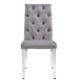 thumbnail image 3 of Canadian Furniture Roma Grey Dining Chair Silver Legs (Set of 2), 3 of 3