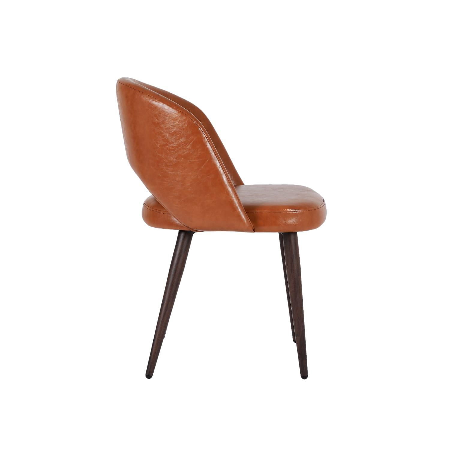 Chaise de salle à manger sans accoudoirs Take Me Home Executive – Style milieu de siècle avec revêtement en cuir PU de qualité supérieure et pieds en noyer robustes, parfaite pour les salles à manger
