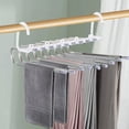 thumbnail image 4 of Silver 9 Bar Foldable Pants Hanger Adjustable Stainless Steel Clothes organizer for Closet Space Saving Storage Rack 13.07X9.45X6.22 Inches Stainless Steel Silver, 4 of 7